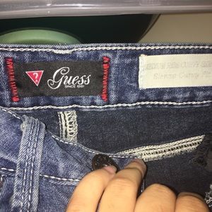 Guess dark washed skinny jeans
